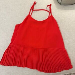 Nordstrom Wayf Pleated Ruffle Tank Top Blouse Size XS